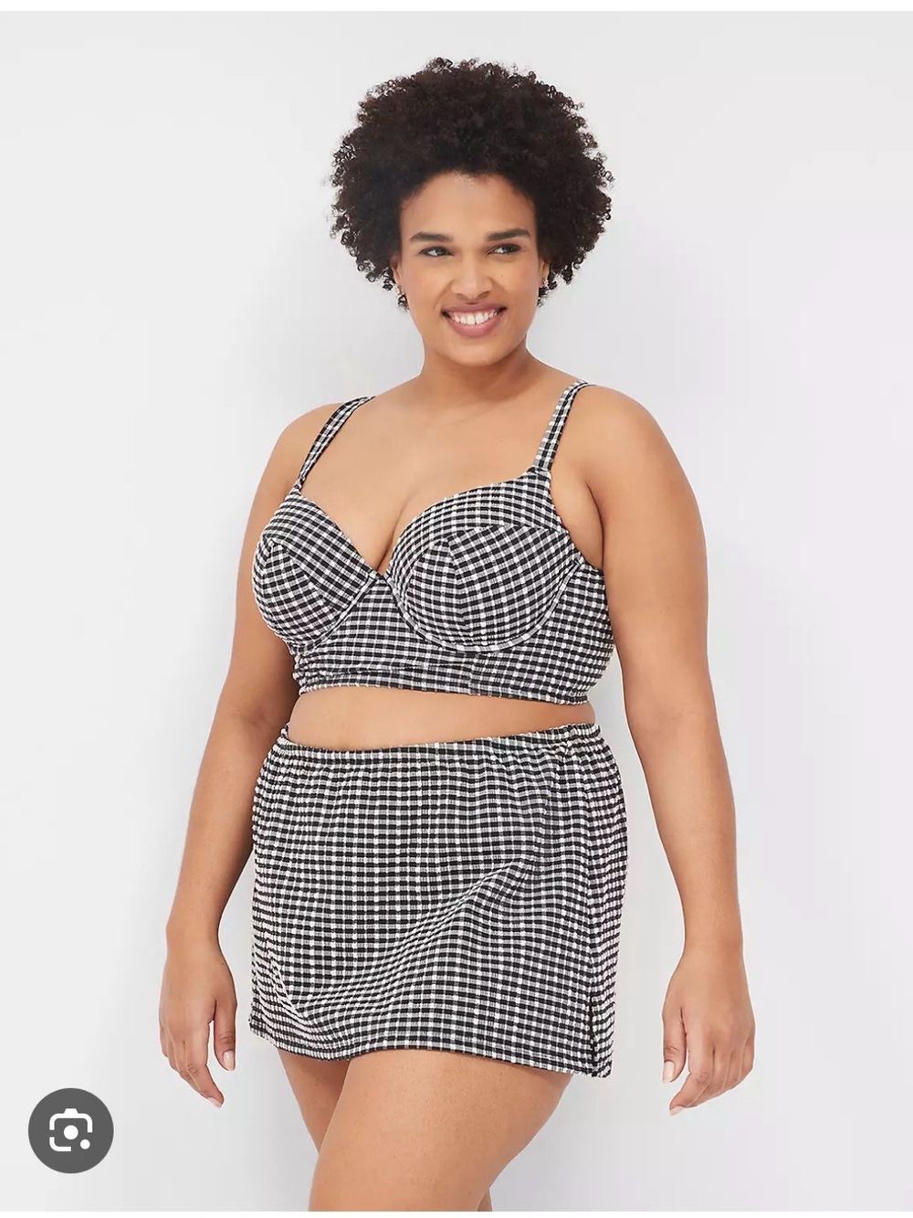 Lane Bryant Black and White Gingham Swim Skirt ONLY - Size 24